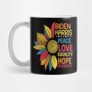 Biden Harris 2020 Peace Love Equality Hope Diversity Mug